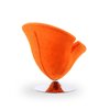 Manhattan Comfort Tulip Swivel Accent Chair in Orange and Polished Chrome AC029-OR